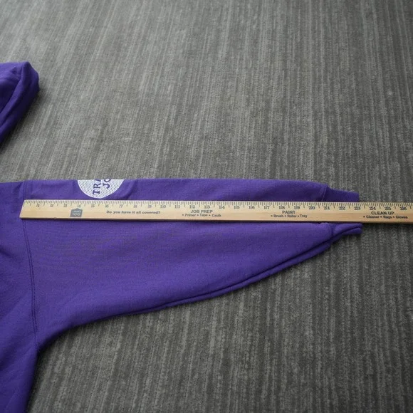Trader Joe's Hoodie Men Purple Pullover Sweatshirt Port & Company Pocket 3XL - Picture 4 of 12